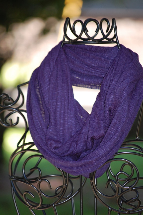 Fall Navy Blue Ribbed Jersey Knit Infinity Scarf