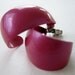 SALE 50 PERCENT OFF Vintage 80s Retro Kitsch Metallic Iridescent Hot Pink Enamel Hoop Earrings