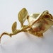 Vintage 60s Traditional Woodland Signed DuBarry Fifth Avenue Goldtone Rose Brooch Pin