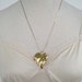 Vintage 70s Boho Retro Goldtone Basketweave Style Chain with Leaf Pendant
