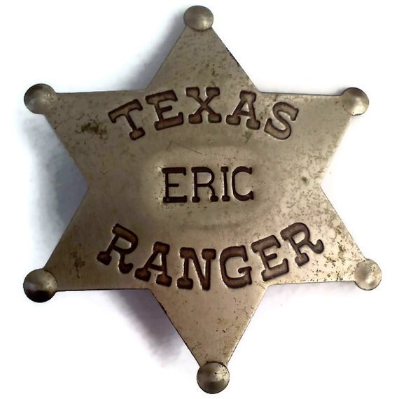 Vintage 1950s Texas Ranger Pin Sheriff Name Badge Western Star
