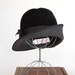 Vintage 1950s Hat - 50s Hat Black Velour
