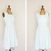SALE 1950s Dress - 50s Dress - Aqua And White Striped Day Dress