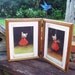 Vintage Wood Picture Frames, Photo Frames, Double Hinged - Little Susie Sunbonnet Prints, Antique Prints