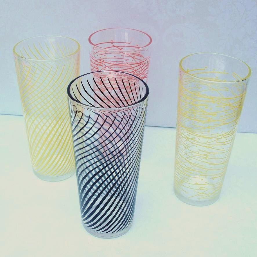 Lemonade Glasses Vintage Glassware Atomic Retro Vintage