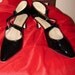 Vintage Cathy Jean Black Patent Leather Crisscross Pumps size 8 1/2 M