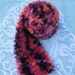 Reserved for Francab2 -ON SALE - Fun Fur Scarf Hand Knit in shades of purple, orange, pink, cranberry.
