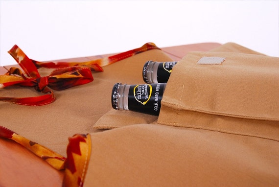 Man Butcher Apron with Flask Pocket Cyber Monday Etsy Men