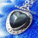 Heart of Darkness- Rainbow Obsidian and Handmade Chain Necklace