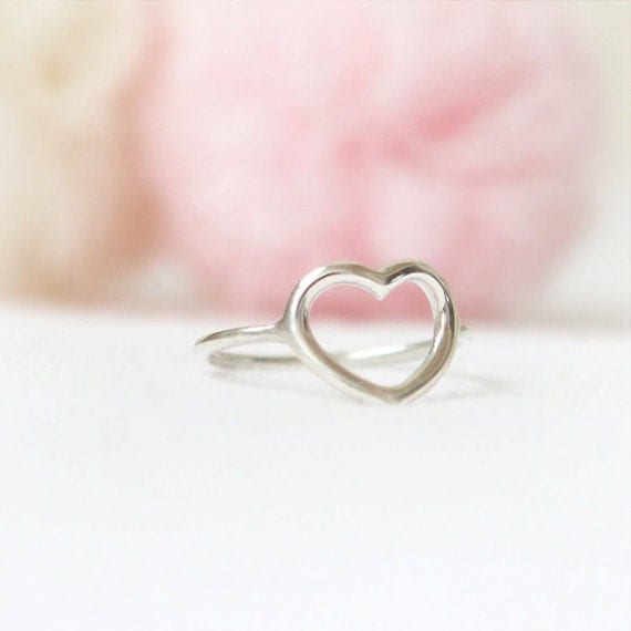 Open Heart Ring in sterling silver by laonato on Etsy