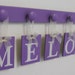 Purple Baby Nursery Decor Personalized for MELODY Includes 6 Hook Rack Lavender