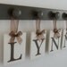 LYNN Baby Name Wall Hanging Nursery Wall Art Monogram Kids Hanging Wood Letters Set includes Matching 4 Hooks Painted Chocolate Brown