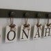 Personalized Family Name Sign for DONAHUE, Custom Last Names Wood Signs Anniversary Gifts Set Includes Brown 7 Peg Hooks