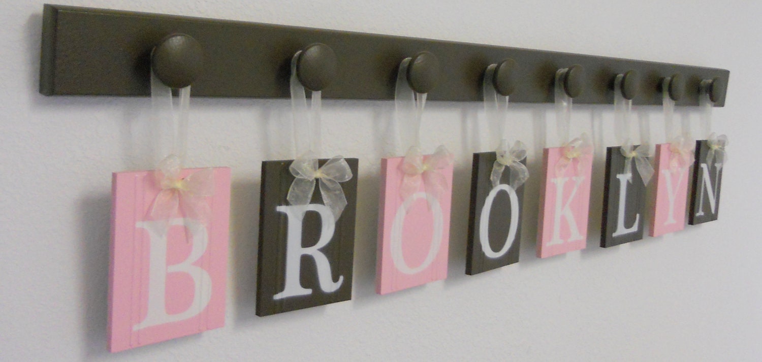 Baby Girl Personalized Wall Decorations Includes Wooden Name