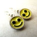 Smiley Face Earrings Smile Yellow Charm Sun Happy Joy Pewter Sterling Silver Girls Childs Earrings BellinaCreations Bellina Creation