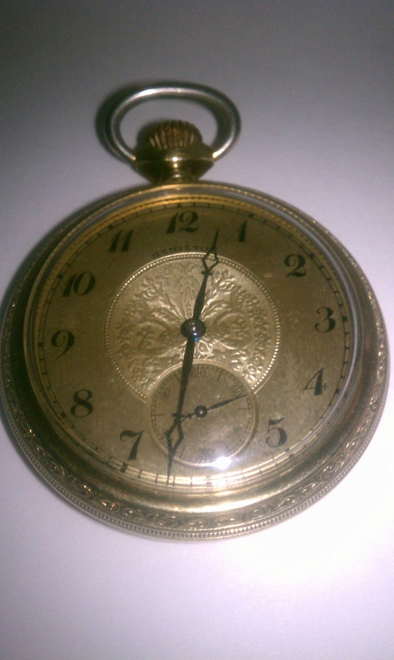 Hamilton 912 17J Open face Pocket Watch 14k Gold by swagJUICE
