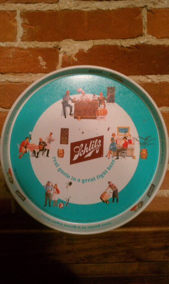 Vintage 1962 SCHLITZ BEER Bar Tray