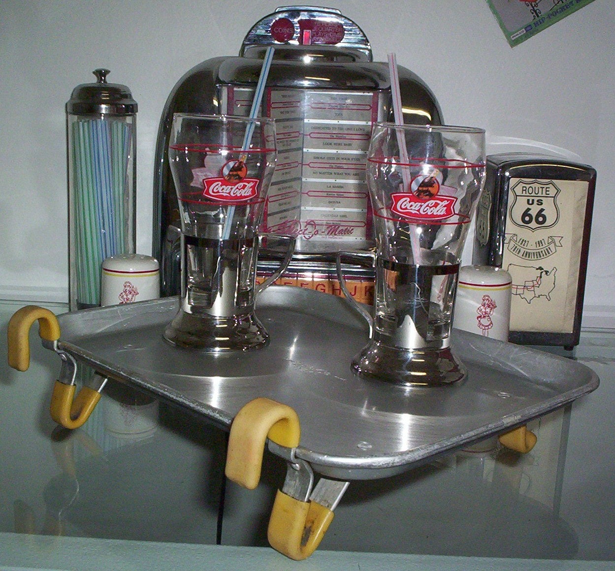 Car Hop Tray. Drive in Burger Joint Car Tray. Vintage Car