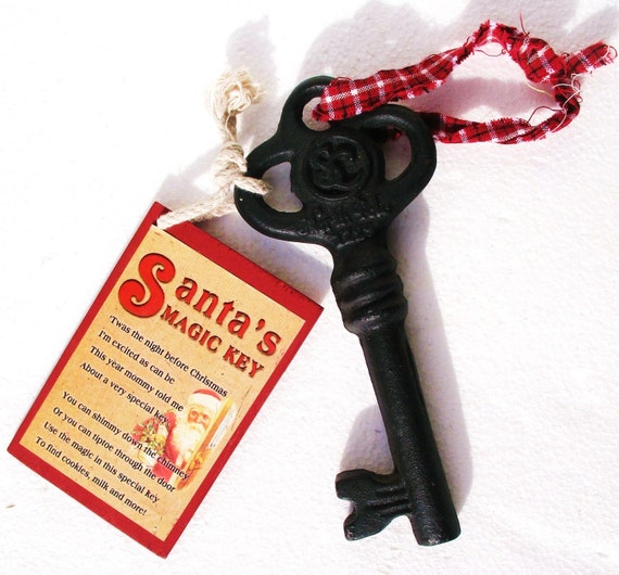Large Cast Iron Santa's Magic Skeleton Key NEW
