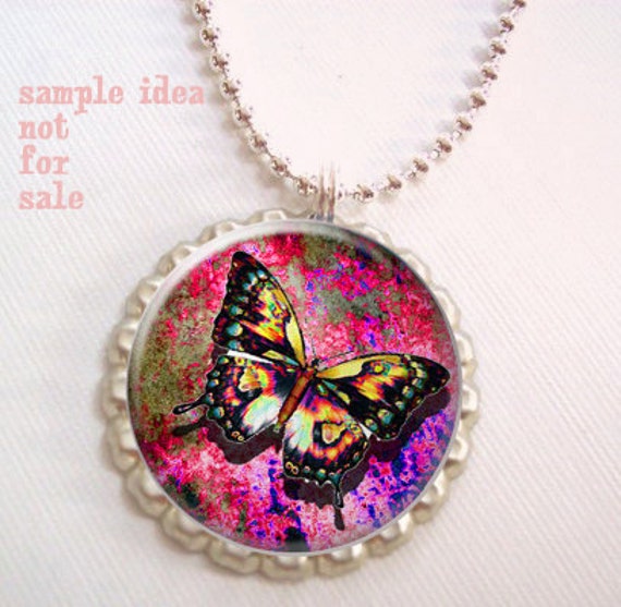 Colorful butterflies bottle cap images Digital by groovygraphics