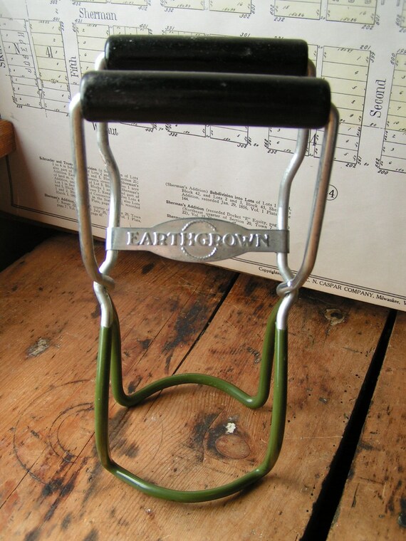 Vintage Canning Jar Lifter with wood handles