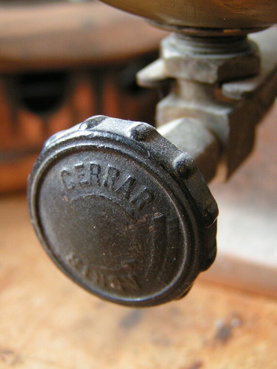 Pair of Vintage Gas Powered Irons with Blue Handles