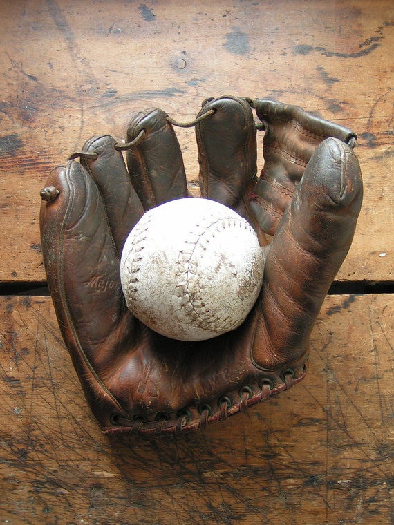 Vintage Leather Baseball Glove
