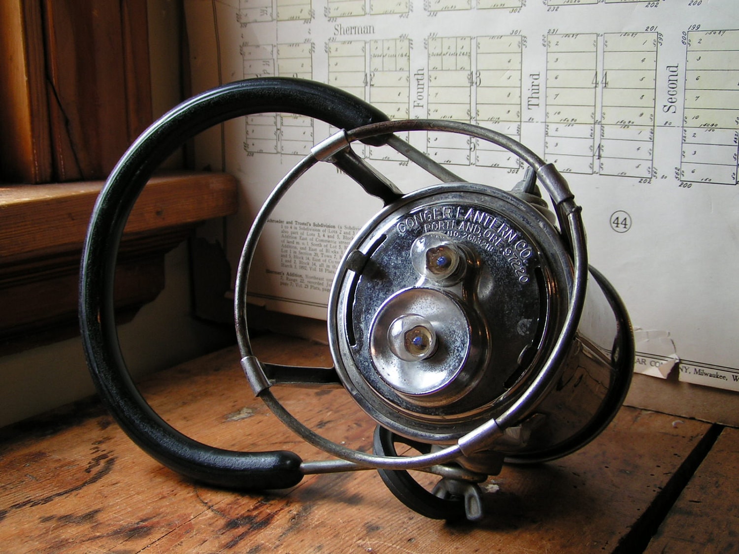 Vintage Silver Conger Railroad Lantern / Flashlight