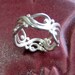 Leafy Vine Ring in Argentium Silver Openwork, Size 8