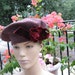VTG Heather Wool Beret Velvet Rose Boho Beatnik soft style