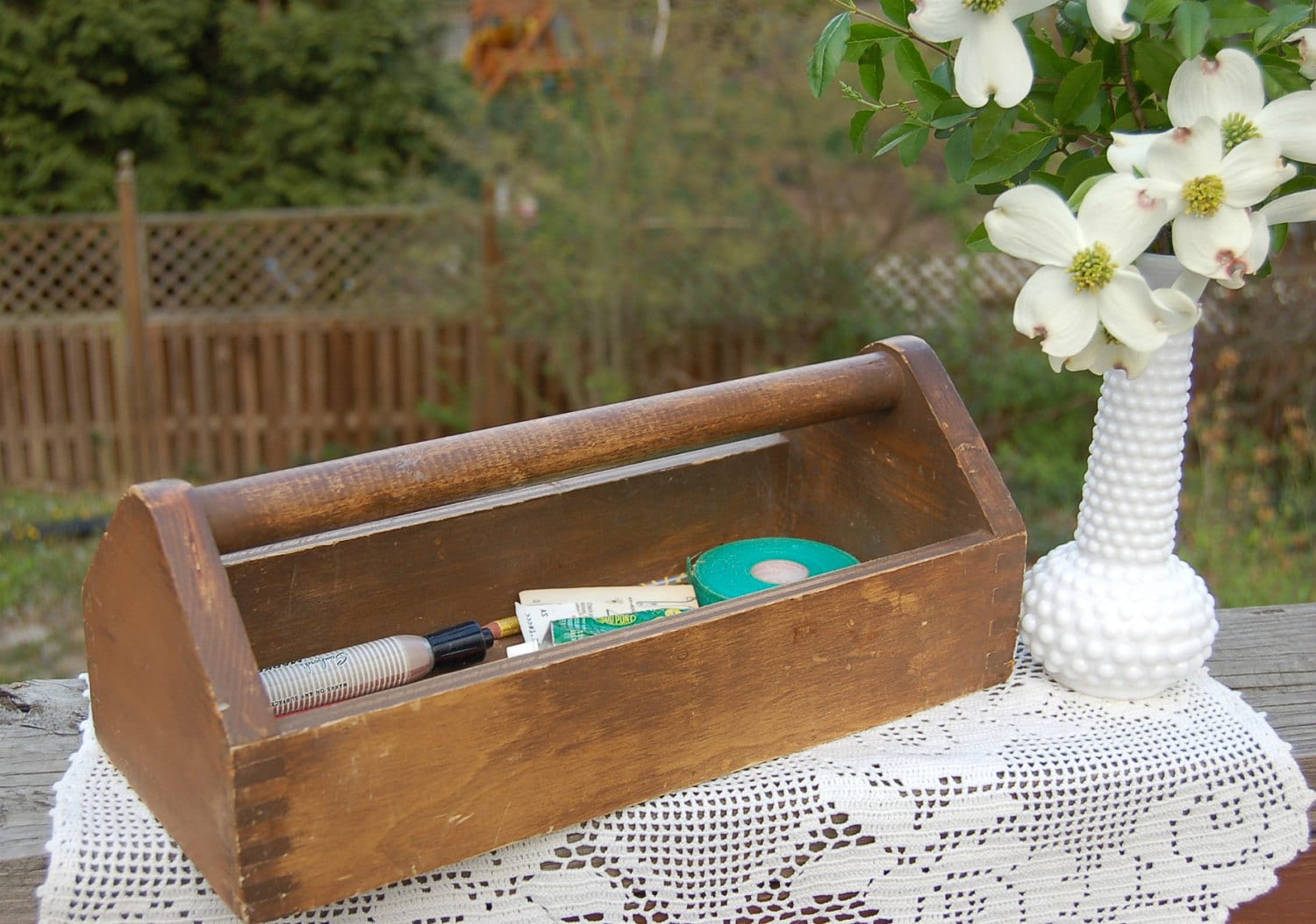 antique wood tool box