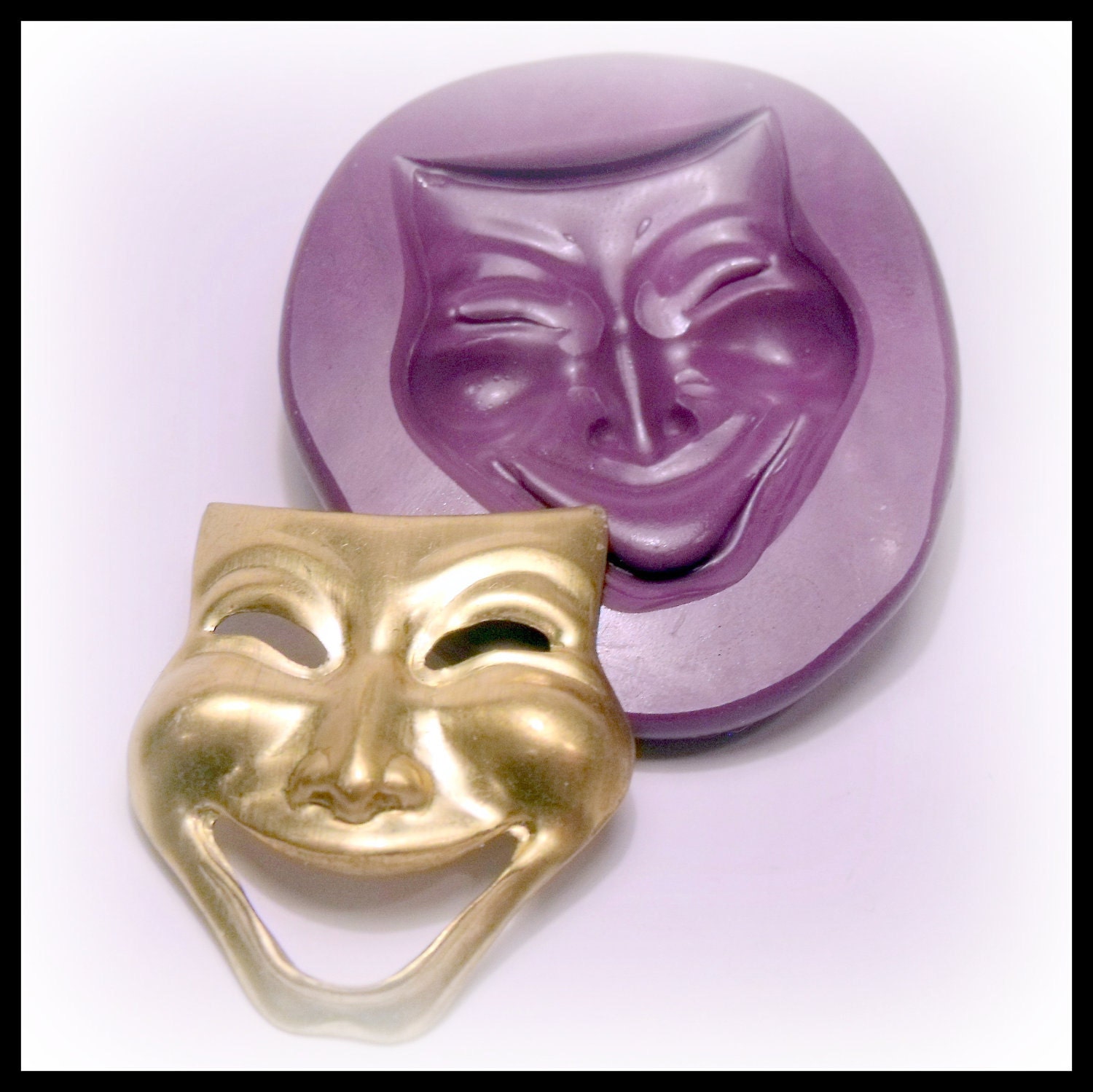 Large Theatrical Drama Mask molds flexible silicone push mold
