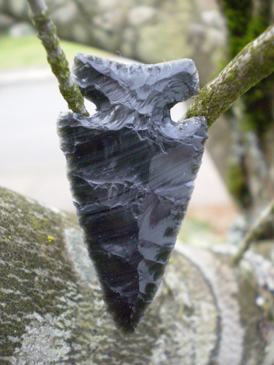 Flint Knapped Arrowhead Black Obsidian