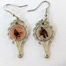 Vintage retro 1950s NZ bird silver drop earrings