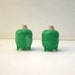 Antique Vintage green swirl celluloid sputnik picnic pepper and salt shakers