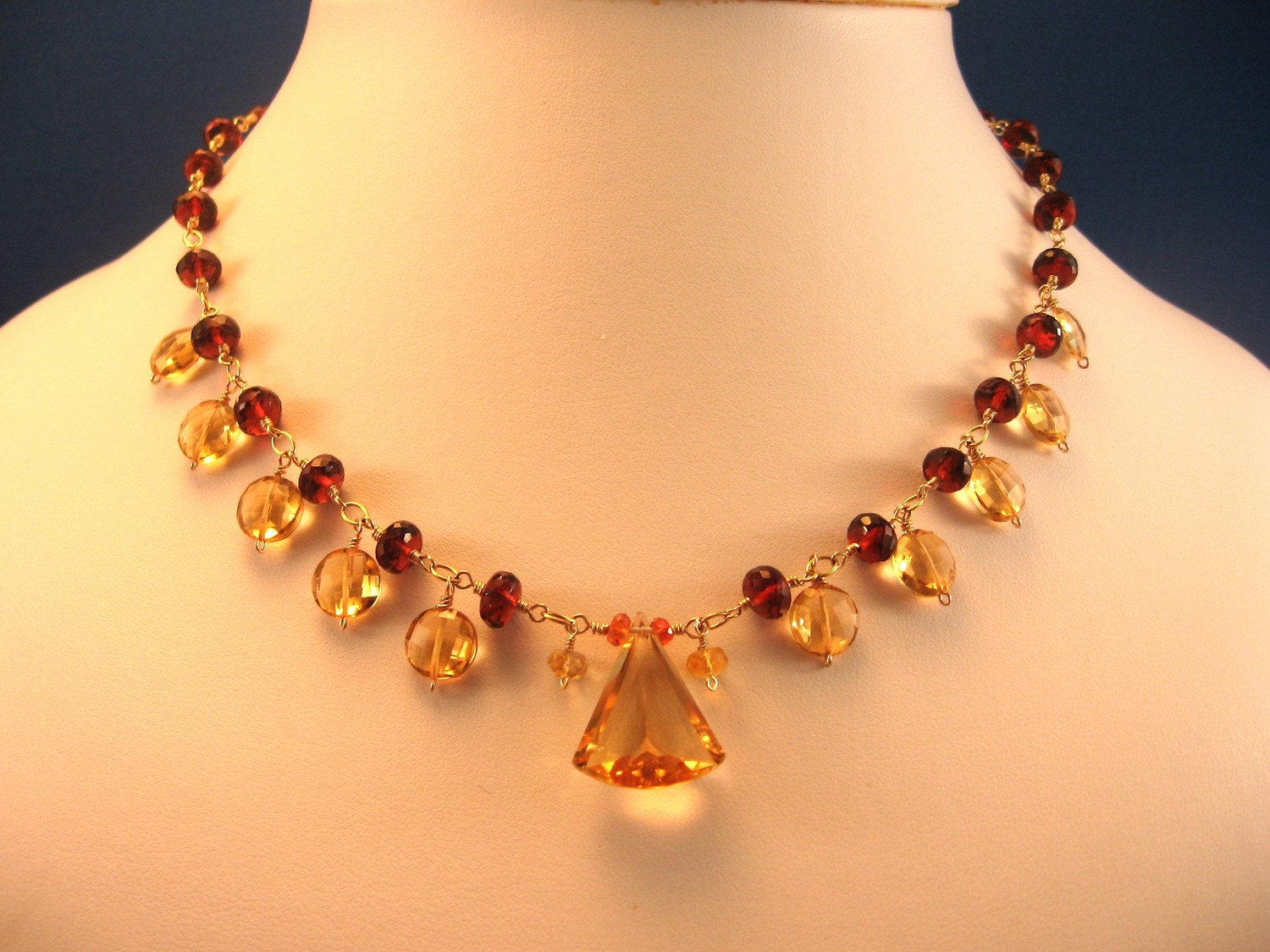 Citrine and Garnet Necklace