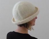 Winter White Tall Brim Felted Hat