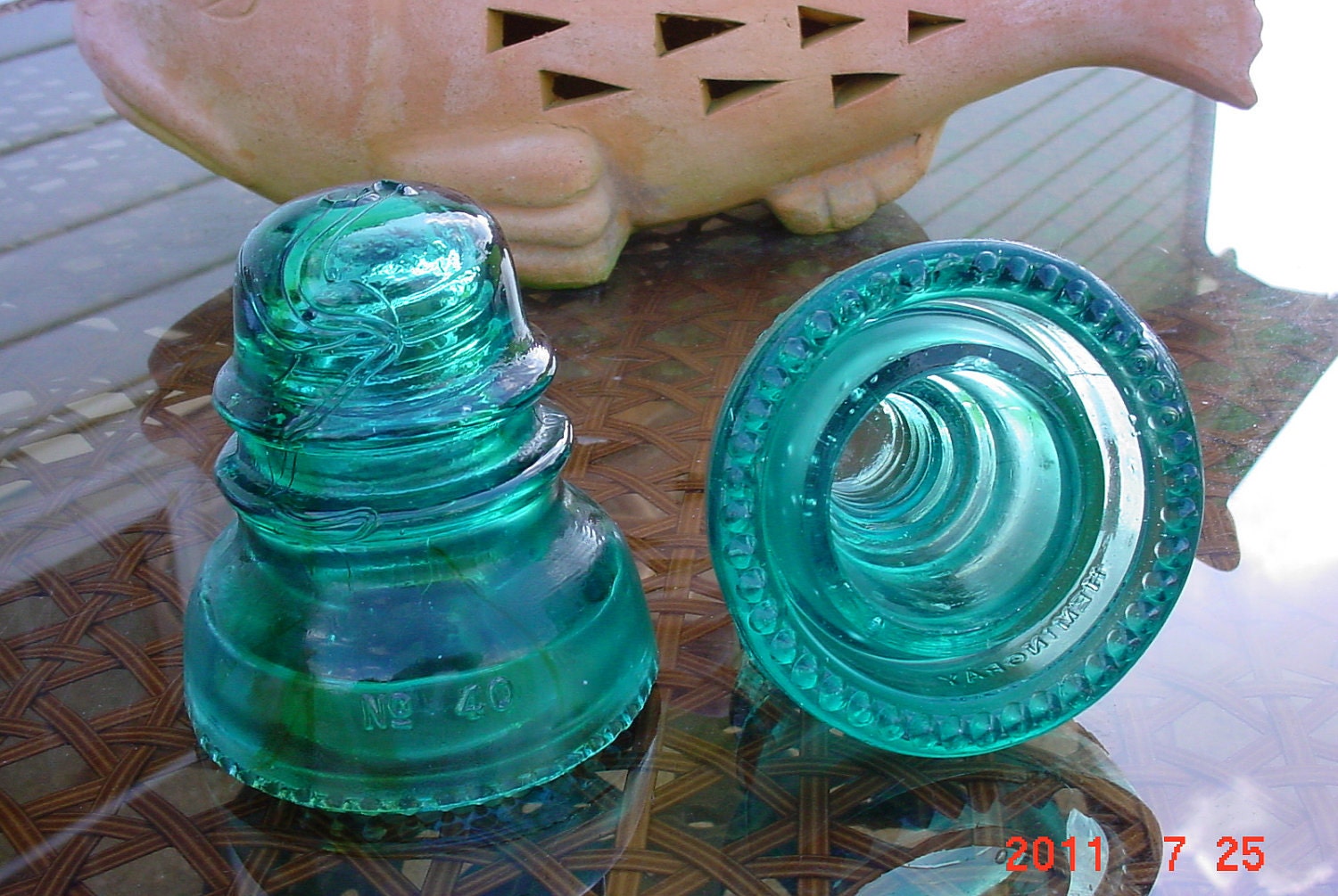 Vintage Glass TELEPHONE/Electrical POLE Insulators