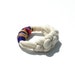 T Shirt Yarn Braided Bracelet - Ivory and Vintage Fabric