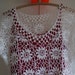Crocheted white Flower bleached linen women lace eco dress tunic