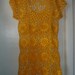 Crochet lace sunny yellow dress tunic with flowers fall summer fashion