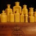Antique bottle-shaped Beeswax Candles - Entire Wedding Collection - 17 pieces - Discounted - Worldwide Shipping soy free