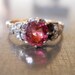 Antique Pink Garnet and Rose Cut Diamond Ring