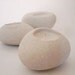 BRIDAL REGISTRY for Kate McGovern--White Stone Tealight Candle Holders - Set of Three in Dolomite