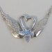 Silver swan heart necklace, love and wedding jewelry