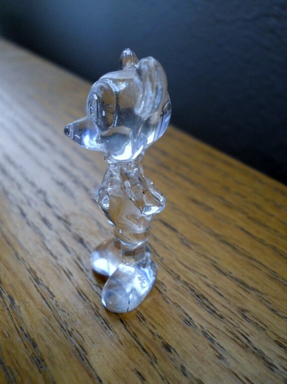 Glass Mickey Mouse Figurine Disneyland Vintage Disneyana