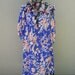 SALE Vintage 60s Floral Blue Night Gown Dressing Gown Robe - Womens - One size