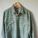 vintage 60s PENDLETON sage green and soft gray wool shirt / mens large