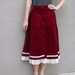 vintage 70s burgundy corduroy prairie skirt / womens xsmall small