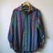 SALE vintage 70s pearl snap striped colorful country western shirt/ mens large